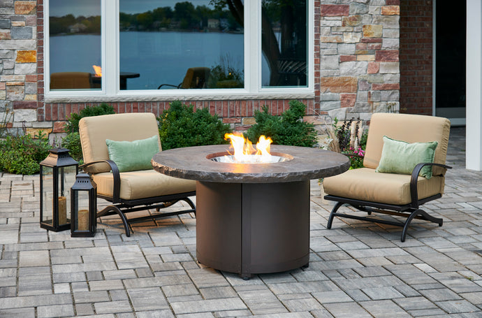 Outdoor Greatroom BC-20-MNB Beacon Round Gas Fire Pit Table