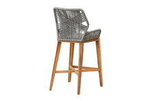 Set of 2 Beverly Rope & Teak Outdoor Bar Stool