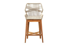 Set of 2 Beverly Rope & Teak Outdoor Bar Stool