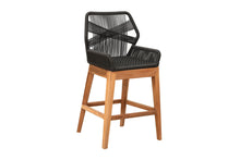 Set of 2 Beverly Rope & Teak Outdoor Counter Stool