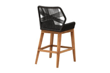 Set of 2 Beverly Rope & Teak Outdoor Counter Stool