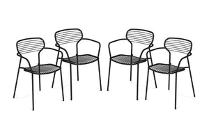 EMU Apero Stackable Steel Dining Arm Chair Set