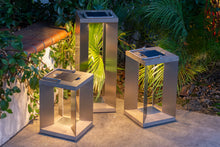 Les Jardins Blade Stainless Steel Outdoor Solar LED Lantern