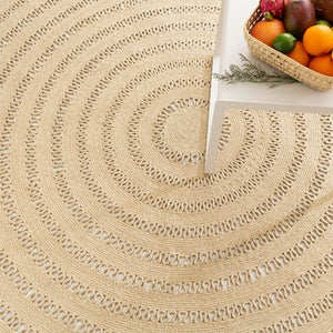 Annie Selke Bowline Natural Round Handwoven Indoor/Outdoor Rug