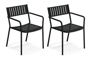 EMU Bridge Stackable Steel Dining Arm Chair Set