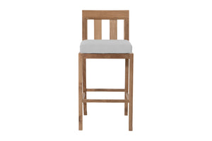 Set of 2 Chatsworth Outdoor Teak Armless Barstool. Sunbrella Cushion.