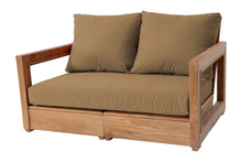 Chatsworth Teak Outdoor Loveseat. Sunbrella Cushion