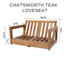 7 pc Chatsworth Loveseat Teak Deep Seating with Coffee Table. Sunbrella Cushion