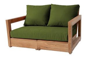 Chatsworth Teak Outdoor Loveseat. Sunbrella Cushion