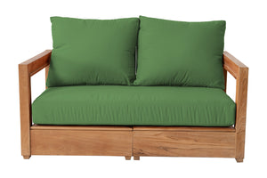 Chatsworth Teak Outdoor Loveseat. Sunbrella Cushion