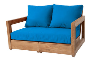 Chatsworth Teak Outdoor Loveseat. Sunbrella Cushion