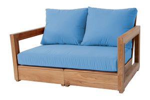 Chatsworth Teak Outdoor Loveseat. Sunbrella Cushion