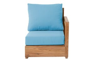 Chatsworth Teak Outdoor Right Arm Chair. Sunbrella Cushion