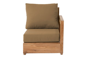 Chatsworth Teak Outdoor Right Arm Chair. Sunbrella Cushion