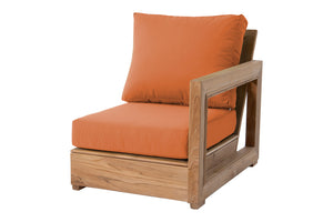 Chatsworth Teak Outdoor Right Arm Chair. Sunbrella Cushion