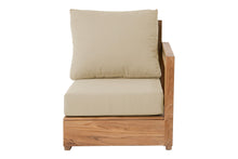 Chatsworth Teak Outdoor Right Arm Chair. Sunbrella Cushion