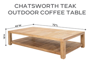 Chatsworth Teak Outdoor 72" Rectangular Coffee Table