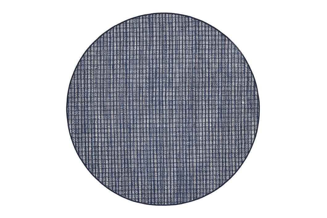 Annie Selke Coco Blue Round Handwoven Indoor/Outdoor Rug