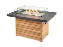 Outdoor Greatroom DAR-1224 Darien Concrete Top with Teak Gas Fire Pit Table