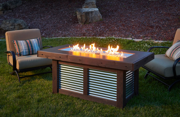 Outdoor Greatroom DENBR-1242 Denali Brew Concrete Linear Gas Fire Pit Table