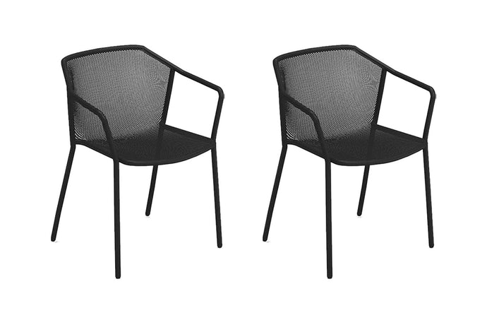 EMU Darwin Stackable Steel Dining Arm Chair Set