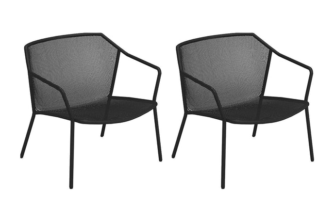 Set of 2 EMU Darwin Stackable Steel Lounge Chair