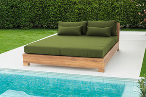 Huntington Teak Outdoor Daybed. Sunbrella Cushion.