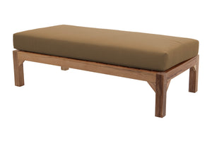 Monterey Outdoor Deluxe Teak Ottoman. Sunbrella Cushion.