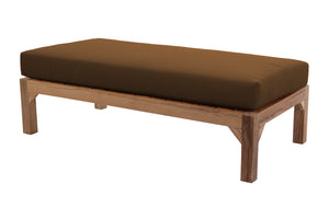 Monterey Outdoor Deluxe Teak Ottoman. Sunbrella Cushion.