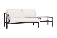 Ratana Diva Aluminum Outdoor Left Arm Loveseat with Corner Table