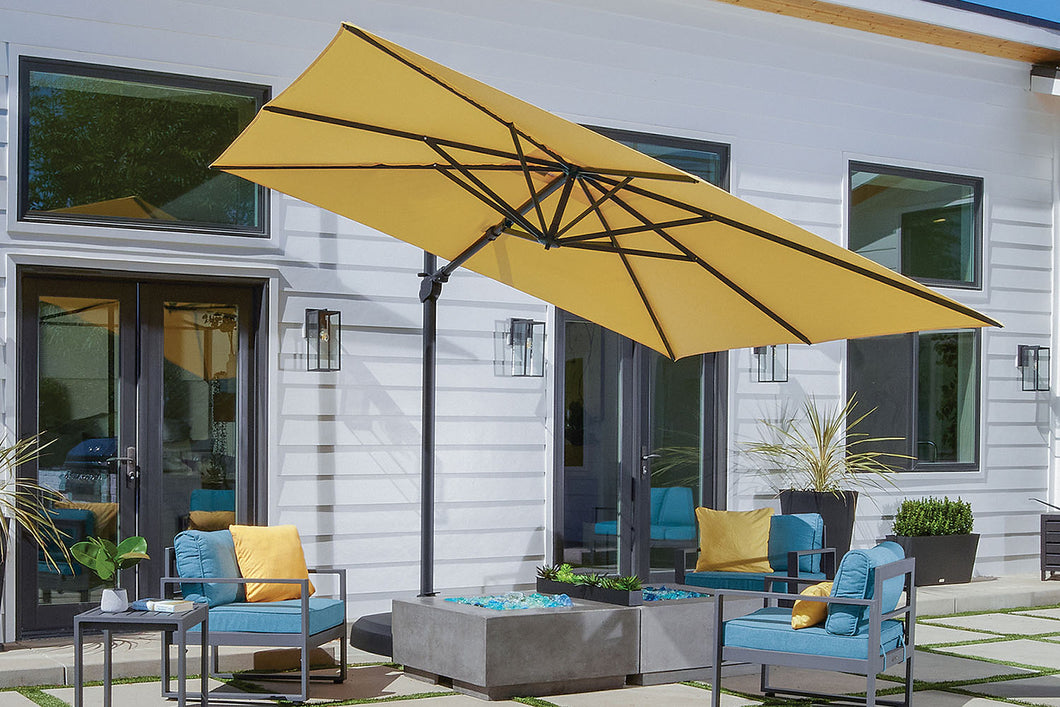 Treasure Garden Crank Tilt 10' Square Aluminum Cantilever Umbrella