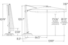 Treasure Garden Crank Tilt 10' Square Aluminum Cantilever Umbrella