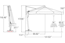 Treasure Garden Crank Tilt 11' AKZ Plus Octagonal Aluminum Cantilever Umbrella