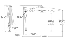 Treasure Garden Crank Tilt AKZ Plus 11.5' Square Aluminum Cantilever Umbrella