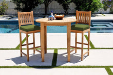 3 pc Huntington Teak Bar with 40" Round Bar Table. Sunbrella Cushion.