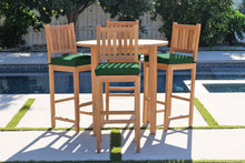 5 pc Huntington Teak Bar with 40" Round Bar Table. Sunbrella Cushion.