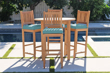 5 pc Huntington Teak Bar with 40" Round Bar Table. Sunbrella Cushion.