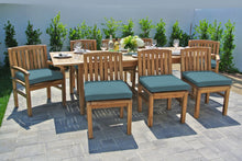 9 pc Huntington Teak Dining Set with Expansion Table. Sunbrella Cushion.