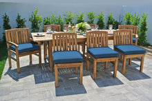 9 pc Huntington Teak Dining Set with Expansion Table. Sunbrella Cushion.