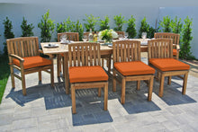 9 pc Huntington Teak Dining Set with Expansion Table. Sunbrella Cushion.