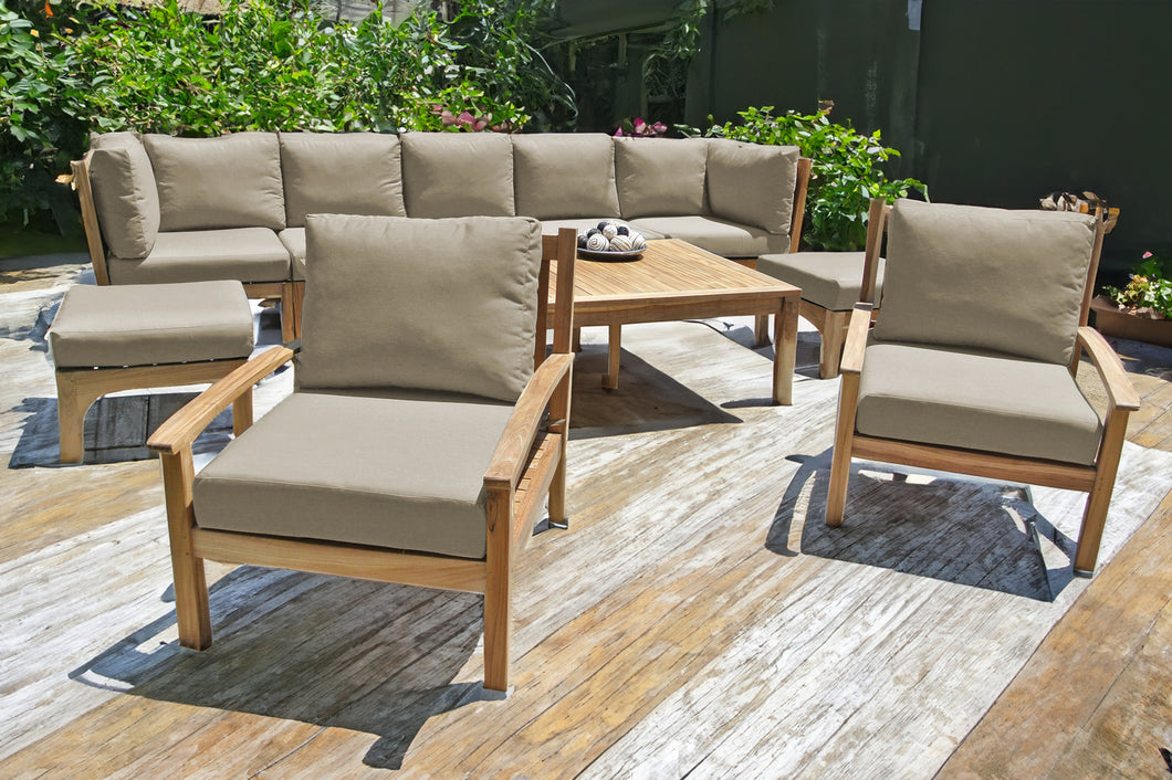 10 pc Huntington Teak Outdoor Seating Group with 42