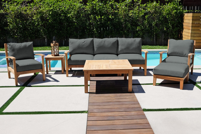 6 pc Huntington Teak Outdoor Deep Seating Group with 36