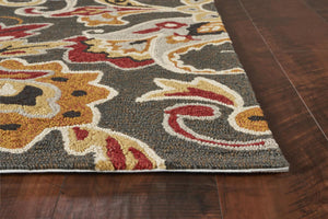 KAS Harbor Taupe Flora Indoor/Outdoor Rug