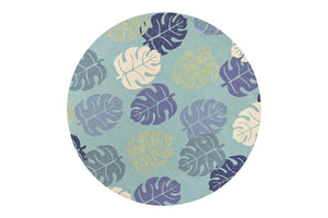 KAS Harbor Turquoise Palms Round Indoor/Outdoor Rug