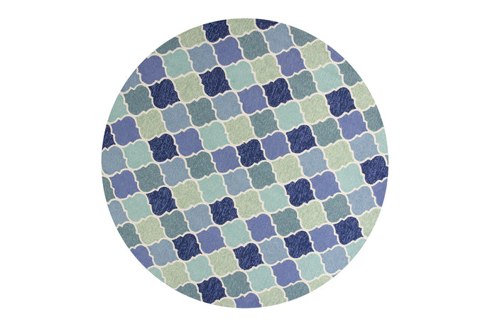 KAS Harbor Blue Stella Round Indoor/Outdoor Rug