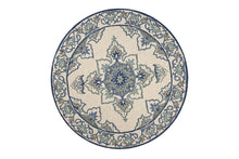 KAS Harbor Ivory/Blue Serafina Round Indoor/Outdoor Rug