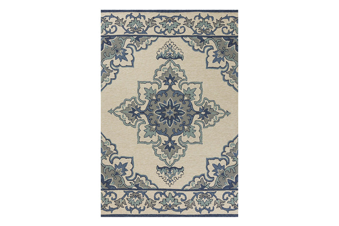 KAS Harbor Ivory/Blue Serafina Indoor/Outdoor Rug