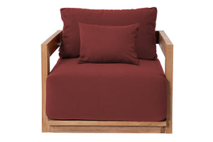 10 pc Hermosa Teak Deep Seating Deluxe Sofa with 72" Coffee Table. Sunbrella Cushion