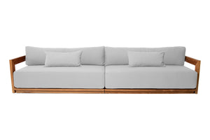 Hermosa Teak Outdoor Deluxe Sofa. Sunbrella Cushion