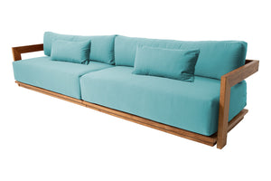 Hermosa Teak Outdoor Deluxe Sofa. Sunbrella Cushion